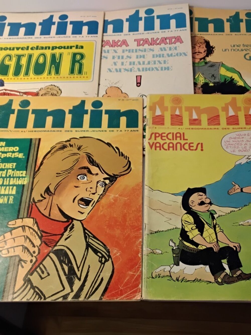 Tintin Magazine Lot, 54 Issues, L'Hebdo des Super Jeunes 7-77 Ans, EN FRANÇAIS"